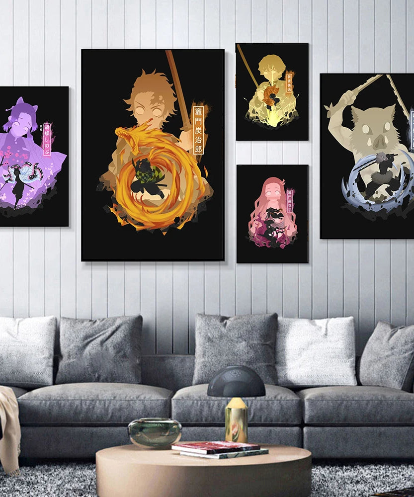 Anime Demon Slayer Tanjiro Nezuko Canvas Poster