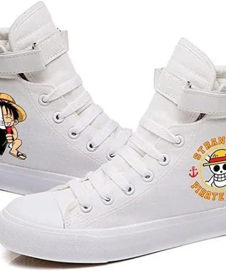 New Style Animation One Piece Luffy Autumn and Winter High Top Students Leisure Sports Shoes Breathable Non-slip Shoes Gifts