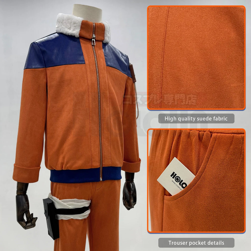 Anime Uzumaki Cosplay Costume – Teenager Orange Jacket, Pants & Bag Set 4