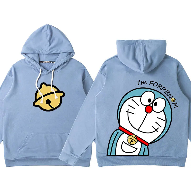 Doraemon Anime Hoodie – Cute Couple & Teen Pullover Jacket