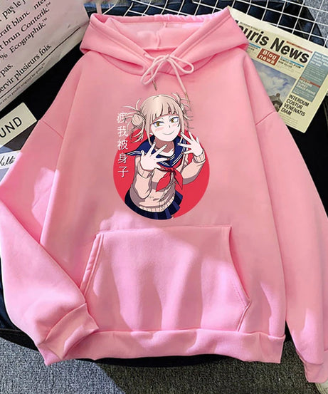 New Fashion Personality Hoodies Anime Himiko Toga Printing Hooded Pullover Women Men Casual Long Sleeve Sweatshirts Tops