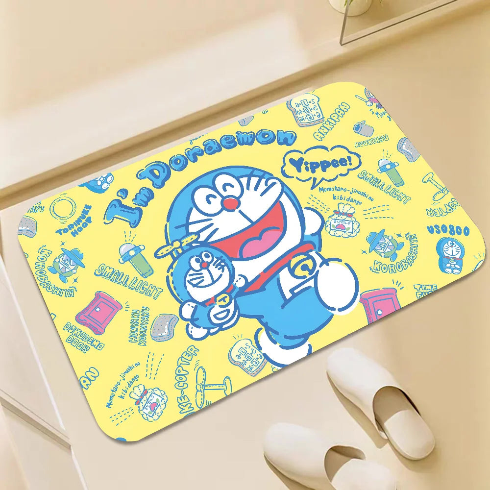 Doraemon Anime Floor Mat Home Carpet Bathroom Foot Mat Absorbent Non-Slip Doormat