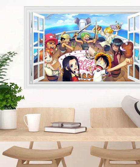 One Piece Anime Luffy Poster Wall Sticker Personality Creative Fashion Boys Dormitory Decoration Wallpaper Self Adhesive