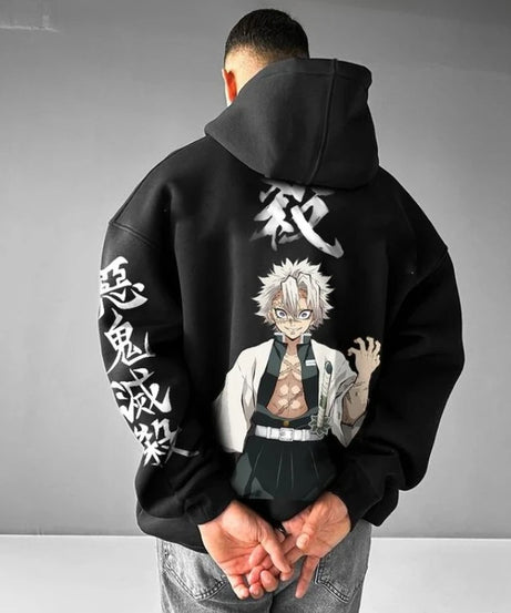 Demon Slayer Oversized Hoodie Men's Clothing Sweatshirt Women Long Sleeve Y2k Clothes Autumn Winter Sweater Cotton Tops Unisex
