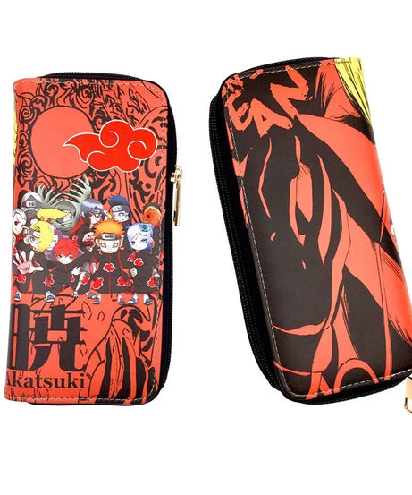 Naruto Sasuke Men Wallets Fashion Money Bag Zipper Coin Purse Female Purse Card Holder Multilayer Capacity Storage Bag Gift New