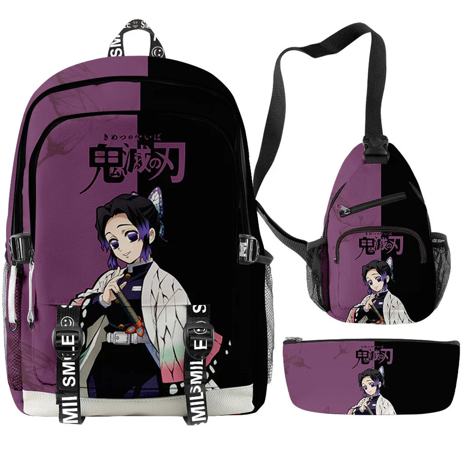 Anime Demon Slayer Tomioka 3D Print School Bag Set