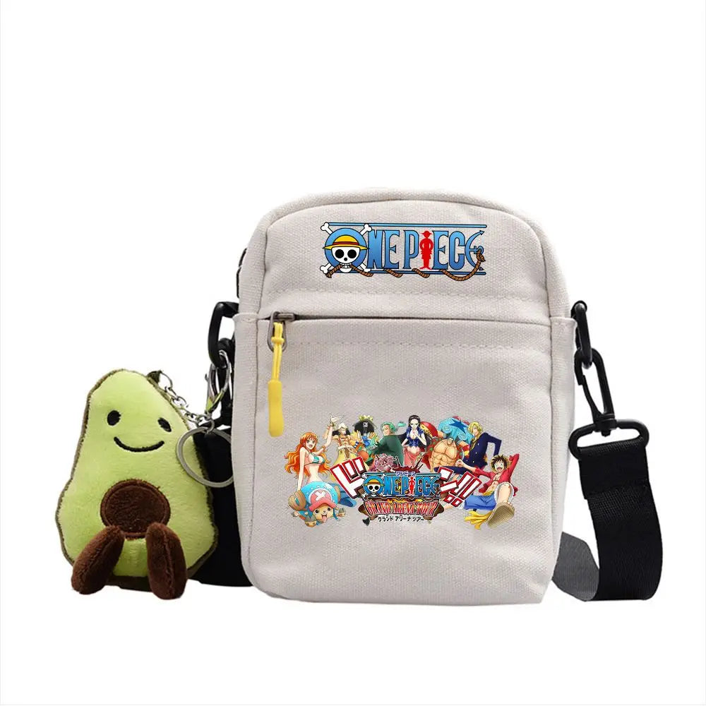 One Piece Shoulder Bag Anime Personality Creative Children's Print Crossbody Bag, Student Canvas Bag Holiday Gift