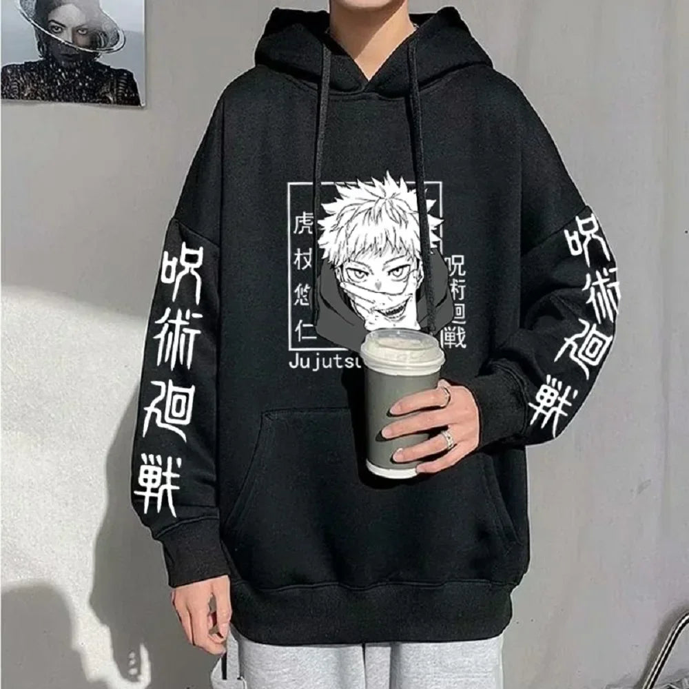 Jujutsu Kaisen Yuji Itadori Hoodie – Harajuku Anime Streetwear Pullover