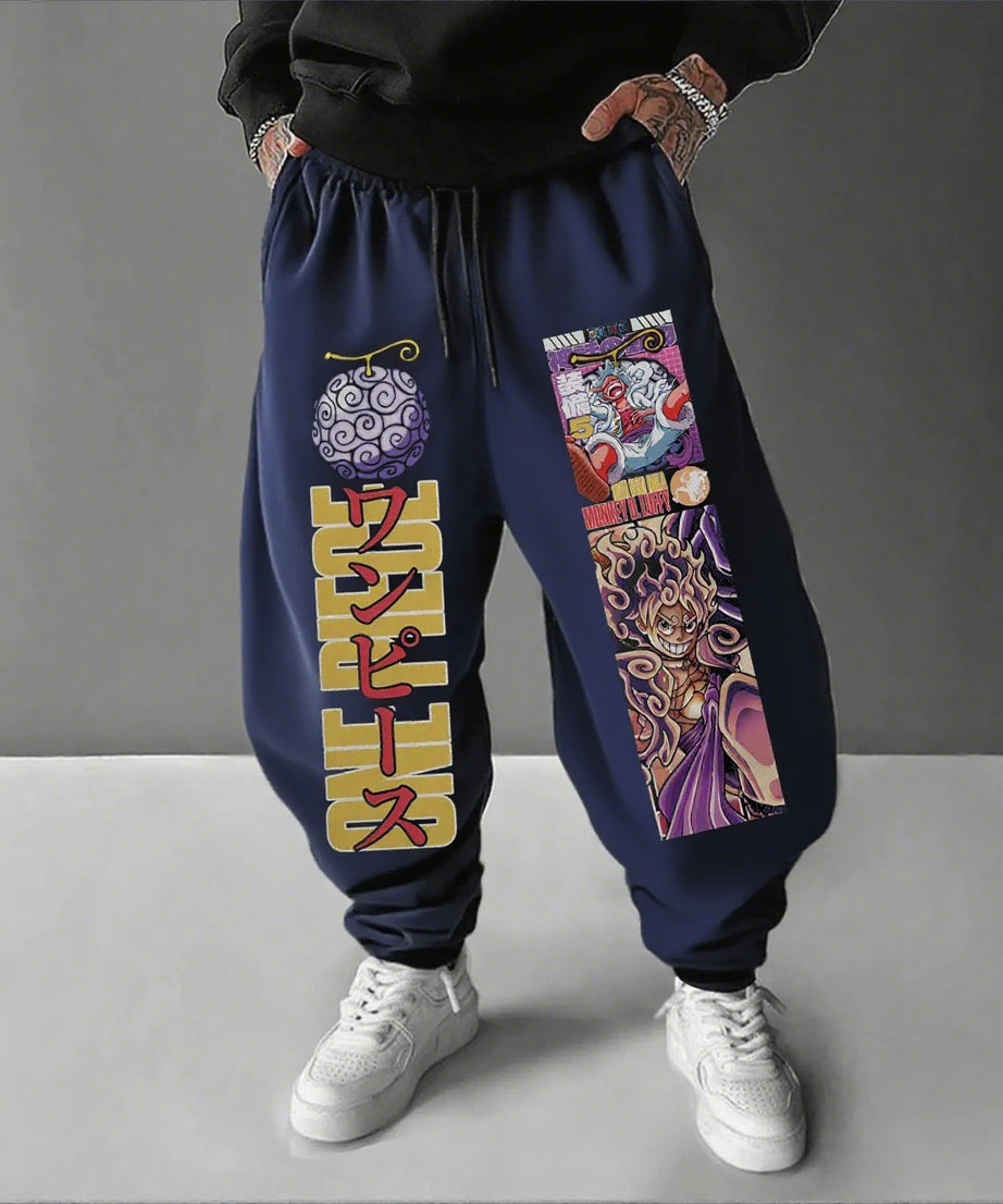 One Piece Luffy Men's Sweatpants Anime Print Joggers Trousers Streetwear Casual Pants Hip Hop Track Pants Autumn Winter Fashion