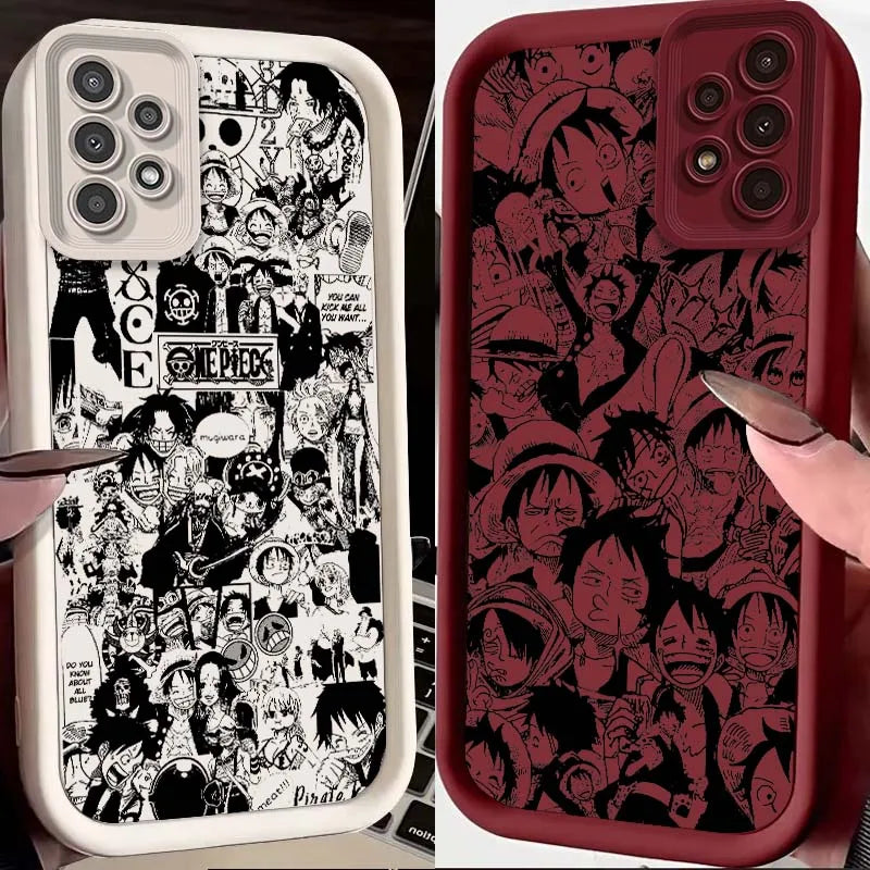 One Piece Nami D. Luffy Cute For Samsung A71 A52 A51 A34 A33 A22 A16 A15 A13 A04 A06 Note 20 Ultra 5G Eye Ladder Phone Case