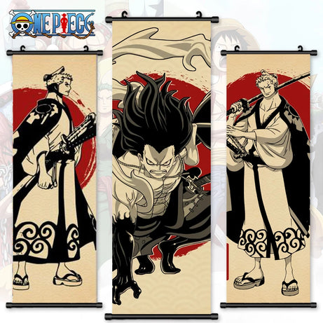 One Piece Canvas Picture Roronoa Zoro Print Poster Anime Wall Art Luffy Scroll Hanging