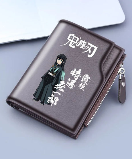 Demon Slayer Wallet Anime Coin Purse Men Credit Card Holder Boy Student Fashion Short Trifold Money Key Storage Pouch