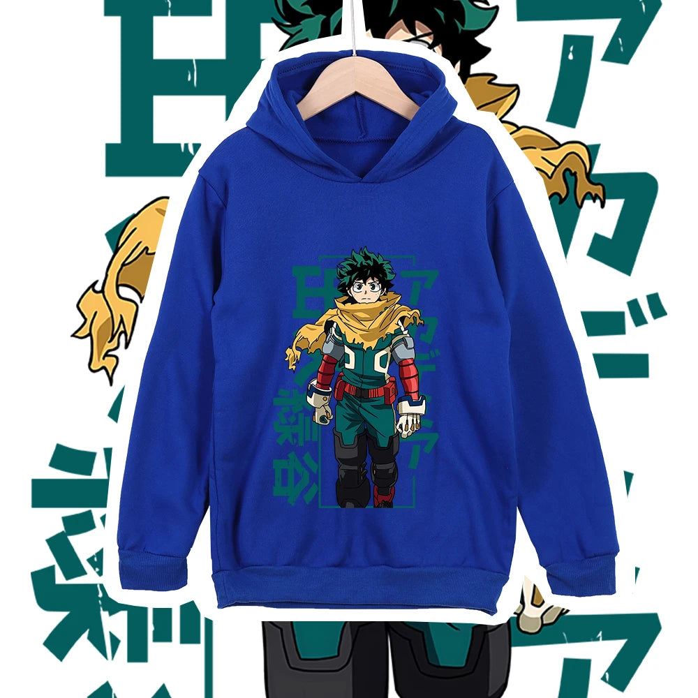 Kids Izuku Midoriya Anime Cotton Hoodie – My Hero Academia Pullover Sweatshirt 7
