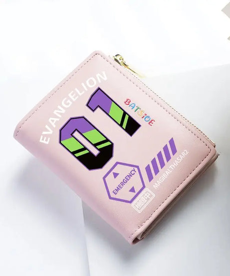 Evangelion Wallet EVA Unit Zero Anime Peripheral 2D Folding Wallet Large Capacity Card Holder Portable Short Coin Purse