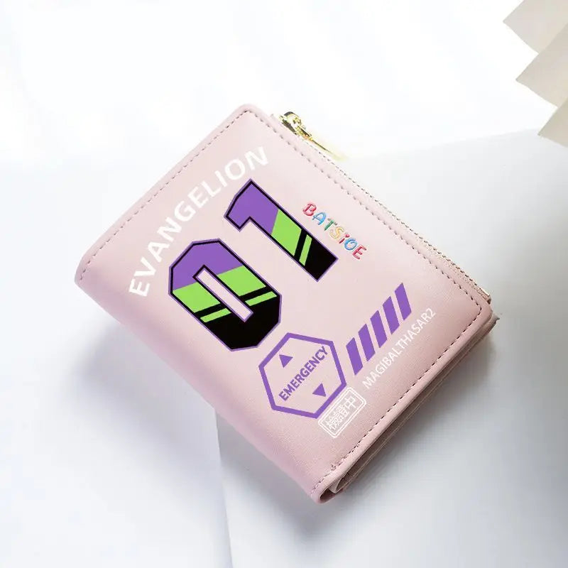 Evangelion Wallet EVA Unit Zero Anime Peripheral 2D Folding Wallet Large Capacity Card Holder Portable Short Coin Purse