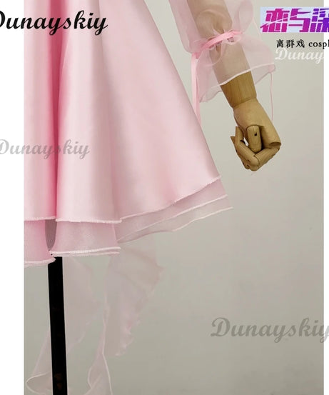 Anime Love and Deepspace Suspender Dress Wig Cosplay Xavier Zayne Rafayel Sylus Women Lolita Girl Necklace Suit Carnival Costume