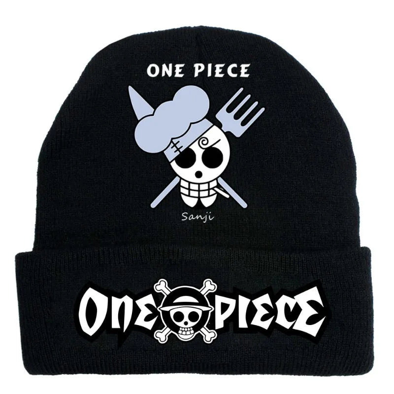 Anime One Piece Embroidered Beanies Hat Men Women Winter Autunm Warm Knitted Bonnet Cap Wool Skullies Boys Beanies Caps