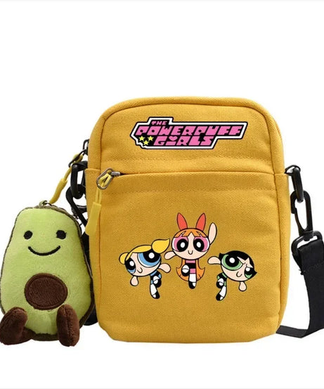The Powerpuff Girls children's cute student versatile shoulder bag personality casual crossbody bag holiday gift kawaii