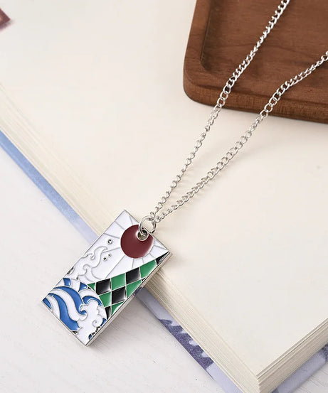Anime Demon Slayer Necklace Kamado Tanjirou Nezuko Agatsuma Zenitsu Metal Pendant Cosplay Accessories Man Woman Jewelry Gifts