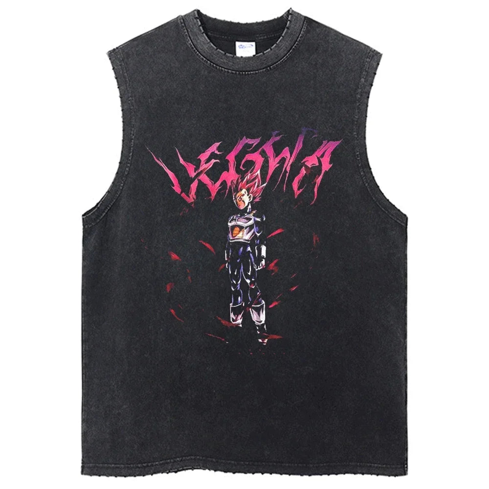 Vintage Dragon Ball Sleeveless Streetwear Tank – Harajuku Cotton Graphic Tee