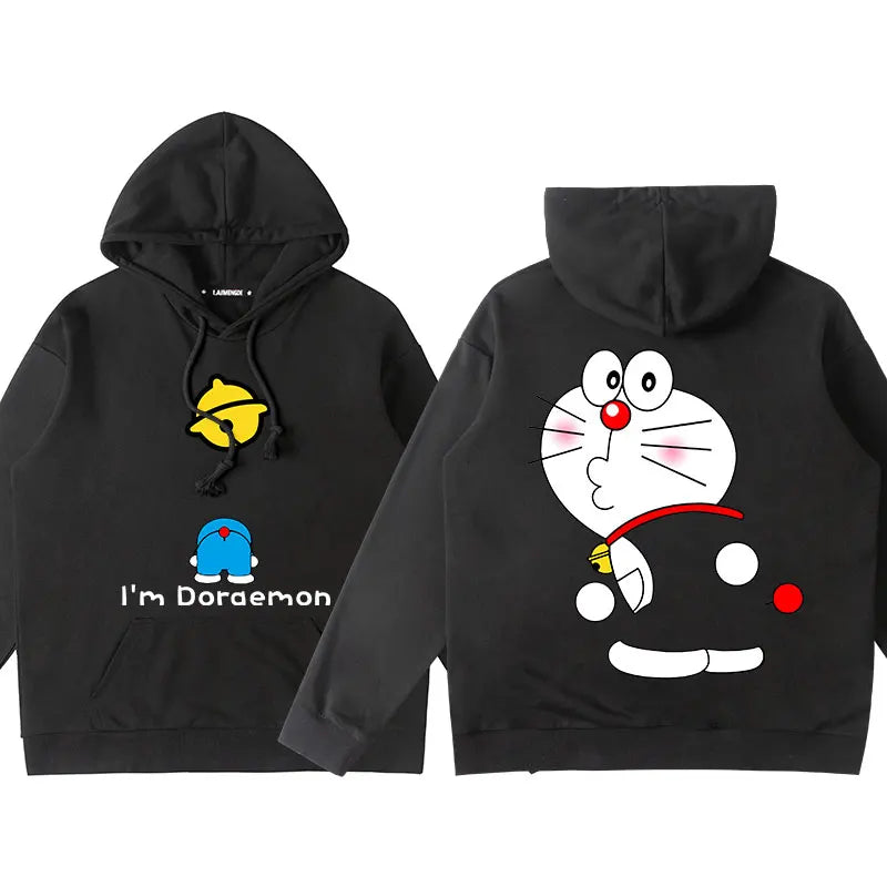 Doraemon Anime Hoodie – Cute Couple & Teen Pullover Jacket