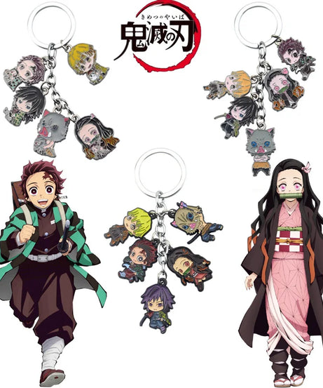 Anime Demon Slayer Keychain Kamado Tanjirou Acrylic Fashion Trend Key Ring For Earring For Women Men Gift Decoration Car Jewelry
