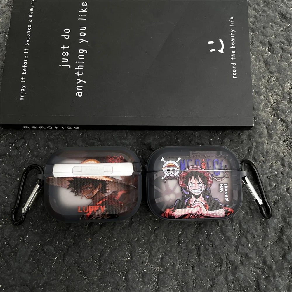 Anime One Piece Luffy Zoro Earphone Case For AirPods 4th 3rd 2nd Pro Pro2 Headphone Headset Wireless Protection Cover Funda