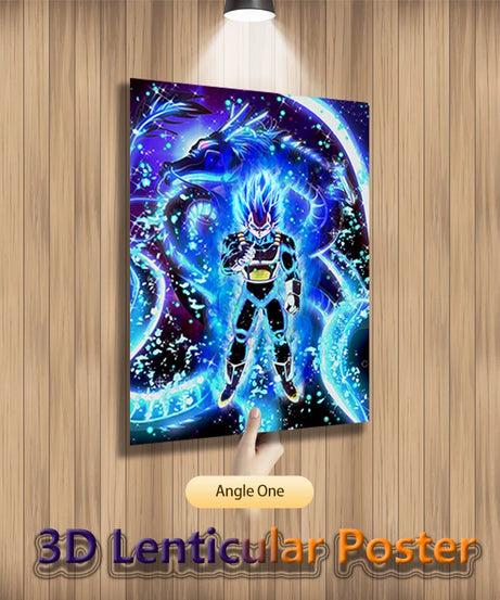 Dragon Ball Z 3D Lenticular Poster – Goku, Vegeta & Frieza Wall Art (No Frame)