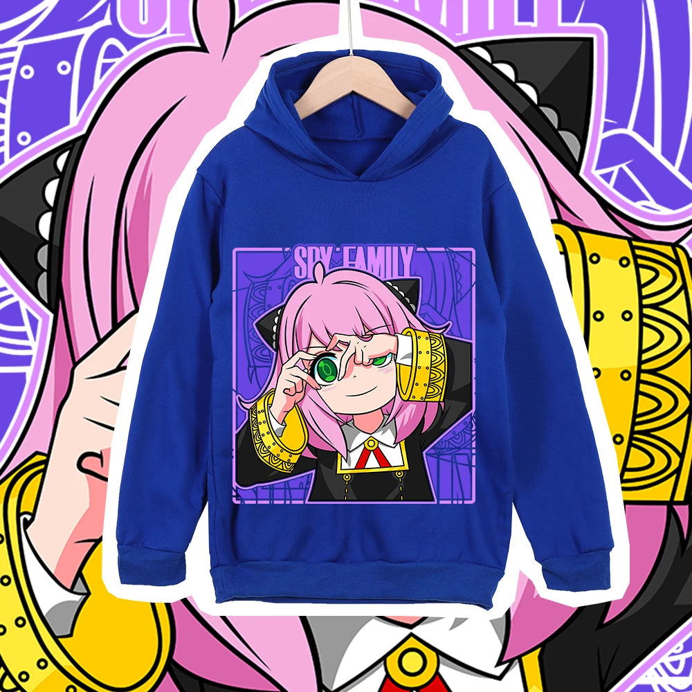 Kids Anya Forger Anime Fleece-Lined Hoodie – Spy x Family Pullover Sweatshirt 7