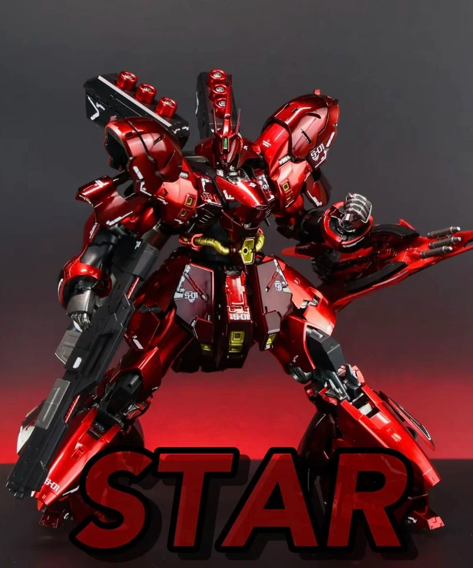 Sazabi Assembly Model Kit RG 1/144 Action Figure Sheet Metal Spray Pseudo Electroplating Red Desktop Decor Toy Gift