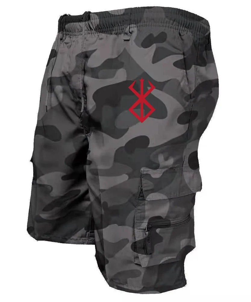 Men's Cargo Shorts Overalls Elastic Waist Cycling Shorts Outdoor Multi-pockets Loose Work Shorts Quick Dry Casual Hiking Shorts