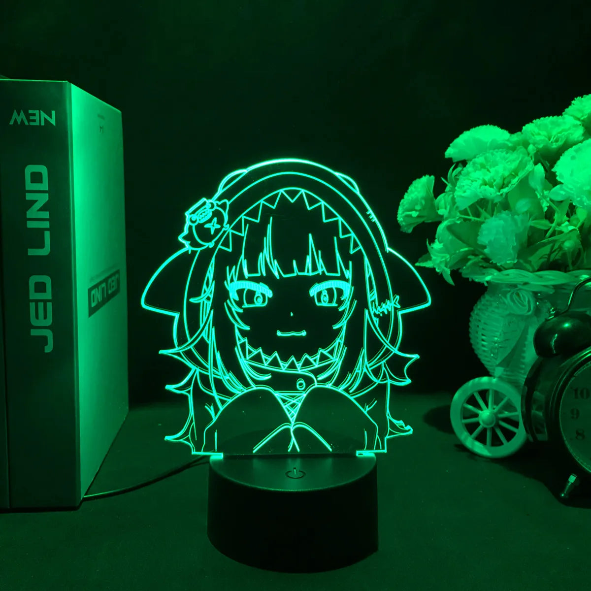 Newly Genshin Impact Night Light Yae Miko Game Figures Acrylic Stand Model 3D Table Lamp Kids Git Acrylic Bedside lamp
