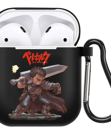 anime Berserk Guts Zodd Earphone Case For AirPods4 1 2 3 Pro Black Soft silicone wireless Bluetooth headphone case