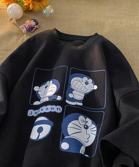 Minimalist Doraemon T-Shirt – Oversized Japanese Style Tee (M–8XL)