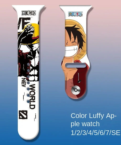 ONE PIECE Luffy Zoro Iwatch Strap Apple Watch Band for Iwatch 7 6 5 4 3 2 1 Se Anime Cartoon Kawaii Bracelet Replace Wristband
