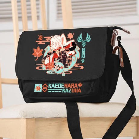 Genshin Impact Anime Kazuha Zhong Li Handbag Shoulder Bag Fashion Crossbody Messenger Student Bag Travel Shopping Book