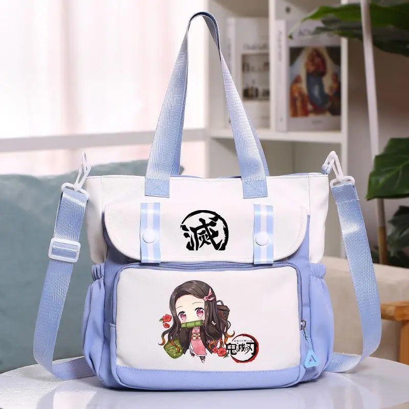 Anime Demon Slayer Kamado Tanjirou New Shoulderbag Men Women Crossbody Bags Student Fashion Large Capacity Handbag Holiday Gifts