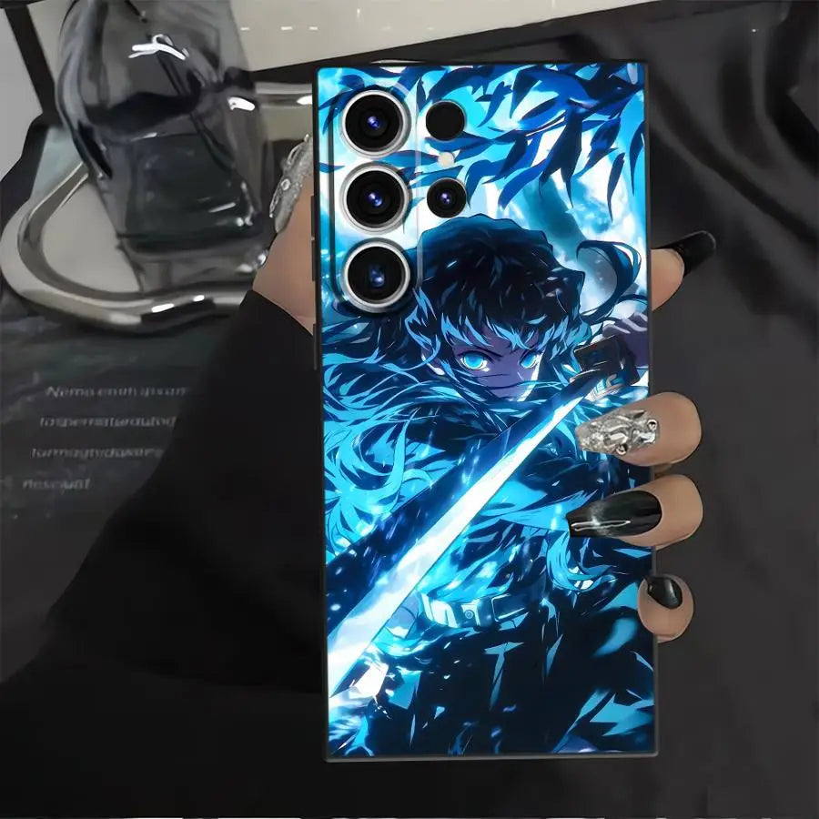 Demons Anime Slayer Case for Samsung Galaxy S25+ S9 S24+ S21 S22 S25 Ultra S20 S23 FE S24 Plus Soft Back Phone Cover