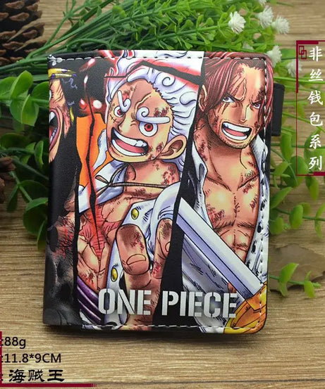 Anime One Piece Figure Wallet Luffy Purse Zoro Ace Bounty Order Skeleton Pattern Pu Kawaii Wallet Card Holder Purse