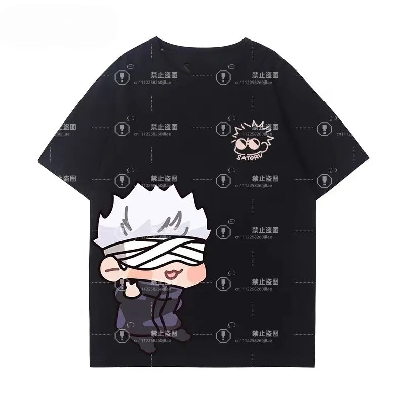 Anime Jujutsu Kaisen Gojo Satoru Cute Chibi Print T-Shirt – Unisex Oversized Casual Streetwear Tee 7