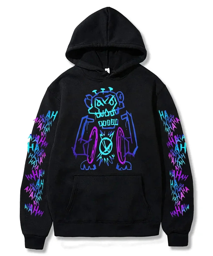 Arcane Jinx Hoodies Hot Anime Monkey Graffiti Sweatshirt Unisex Two Sides Street Sportswear Harajuku Grunge Aesthetic Pullovers