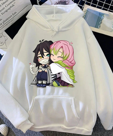 Hot Sale Autumn And Winter Fashion Long-Sleeved Outdoor Casual Loose Sweater Anime Kanroji Mitsuri Iguro Obanai Printing Hoodies