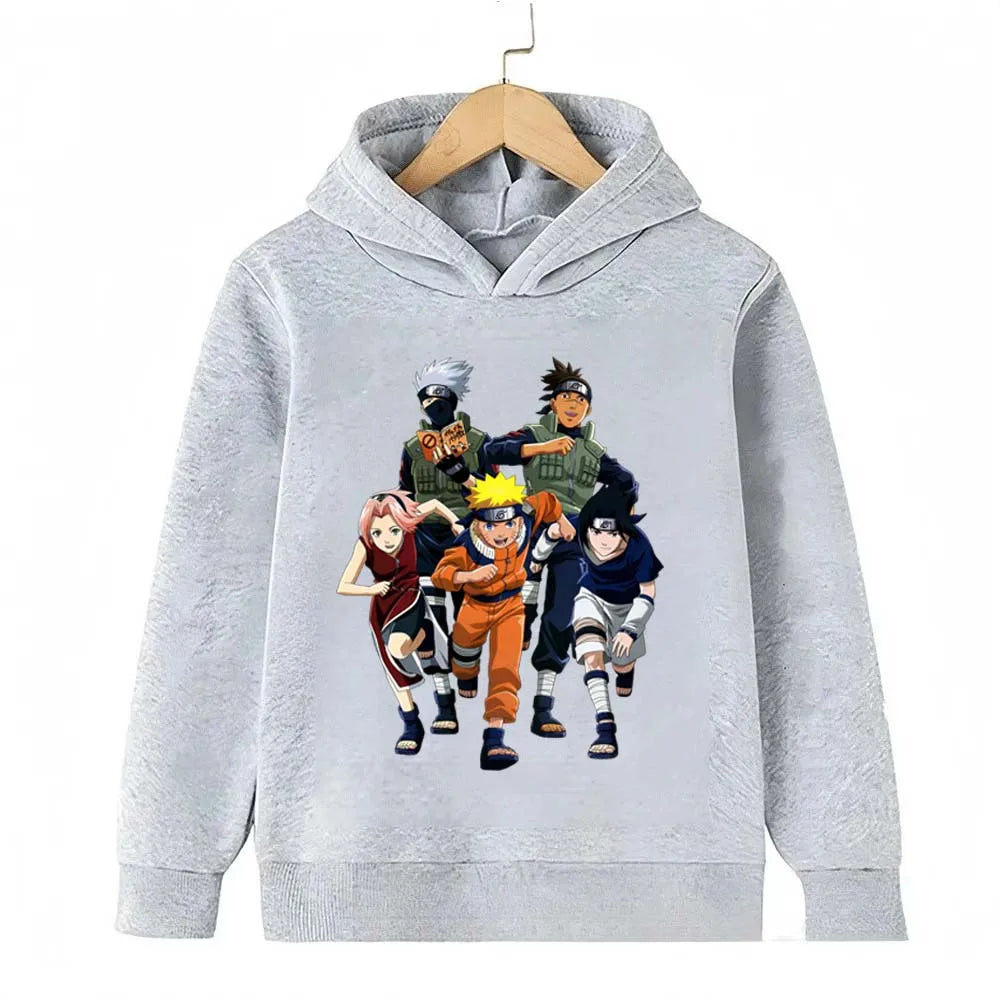 Naruto Kids Anime Graphic Hoodie – Uzumaki, Sasuke & Kakashi Spring/Autumn Top 3
