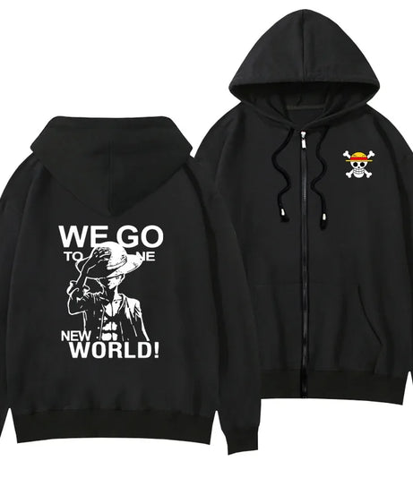 One Piece Anime Women Zip Up Hoodie Jacket Spring Autumn 2New Fashion Mens Sweatshirt Couple Promozed Clothes Coats