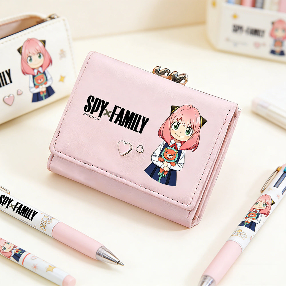 Spy x Family Anya Forger Kawaii Pink Short Wallet ID Card Coin Purse