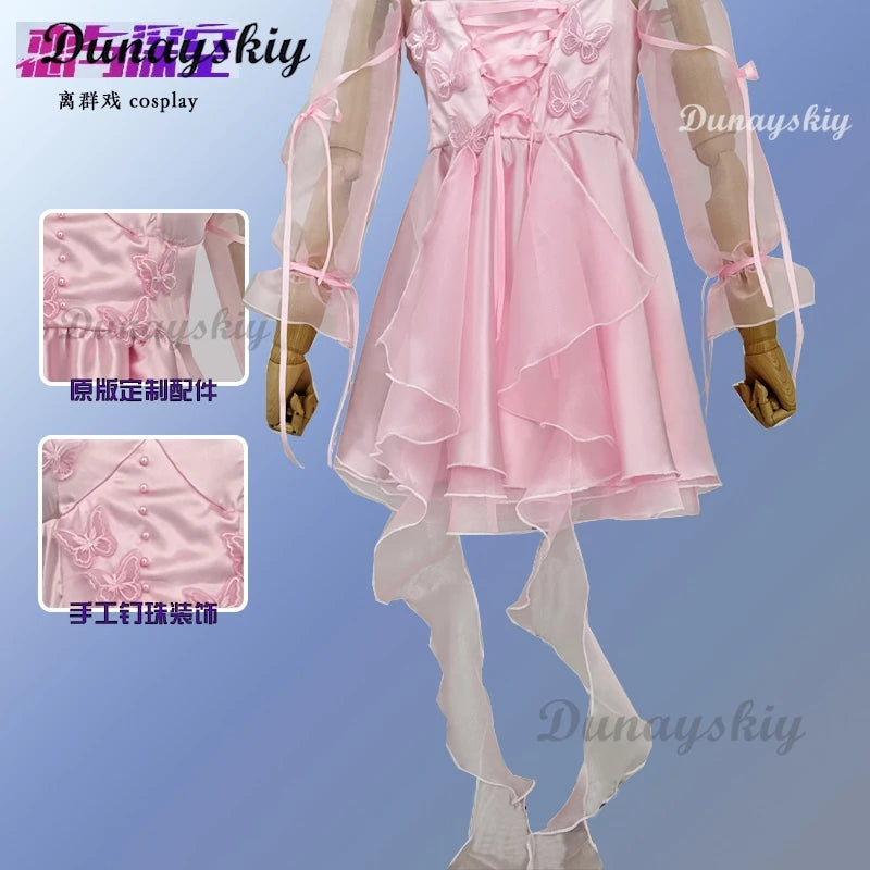 Anime Love and Deepspace Suspender Dress Wig Cosplay Xavier Zayne Rafayel Sylus Women Lolita Girl Necklace Suit Carnival Costume