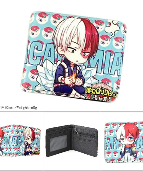 Anime My Hero Academia Todoroki Shoto Men's Wallets Midoriya Izuku Card Holders Purse