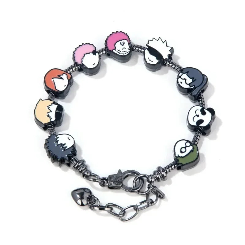 Anime Cute Metal Jujutsu Kaisen DIY Bracelet Fushiguro Megumi Yuji Pendant Detachable Bracelet Fans Cosplay Gift Jewelry