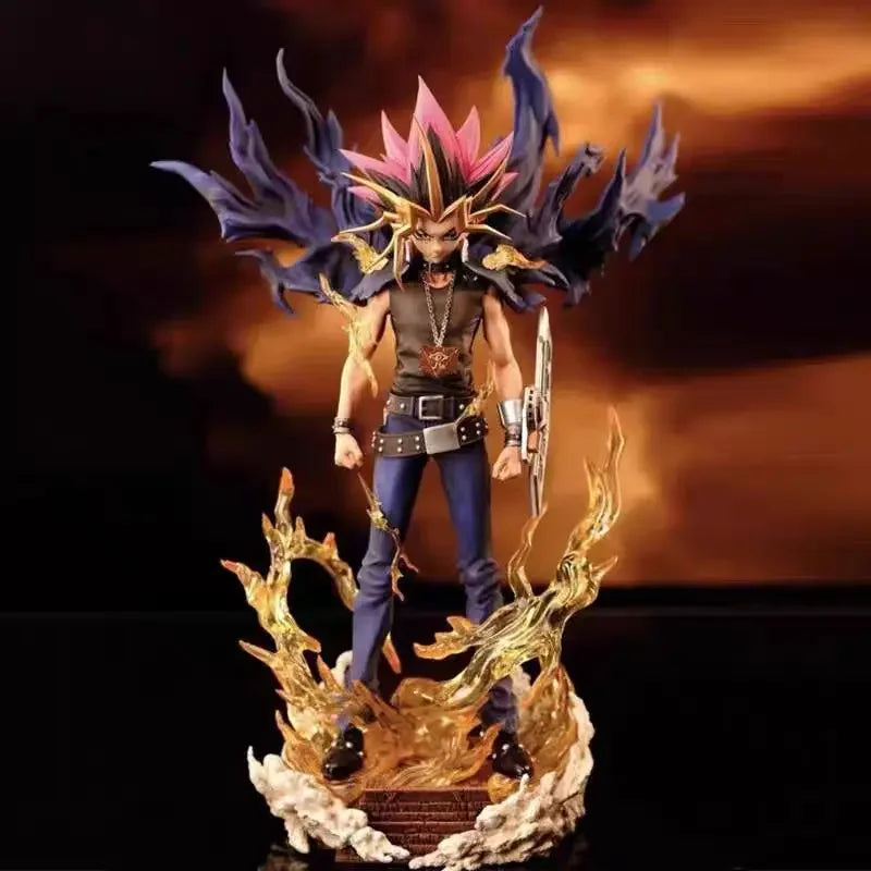 28cm Yugi Muto Figure Dark Game Dimensional Duel Monsters Action Figures Pvc Model Statue Collection Ornament Kids Toy Gifts