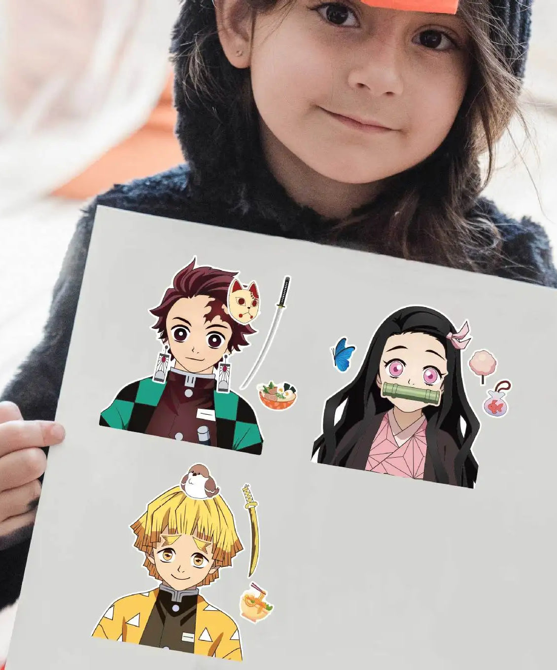 8/16Sheets Demon Slayer Anime Puzzle Sticker DIY Phone Laptop Luggage Skateboard Graffiti Decals Fun for Gift